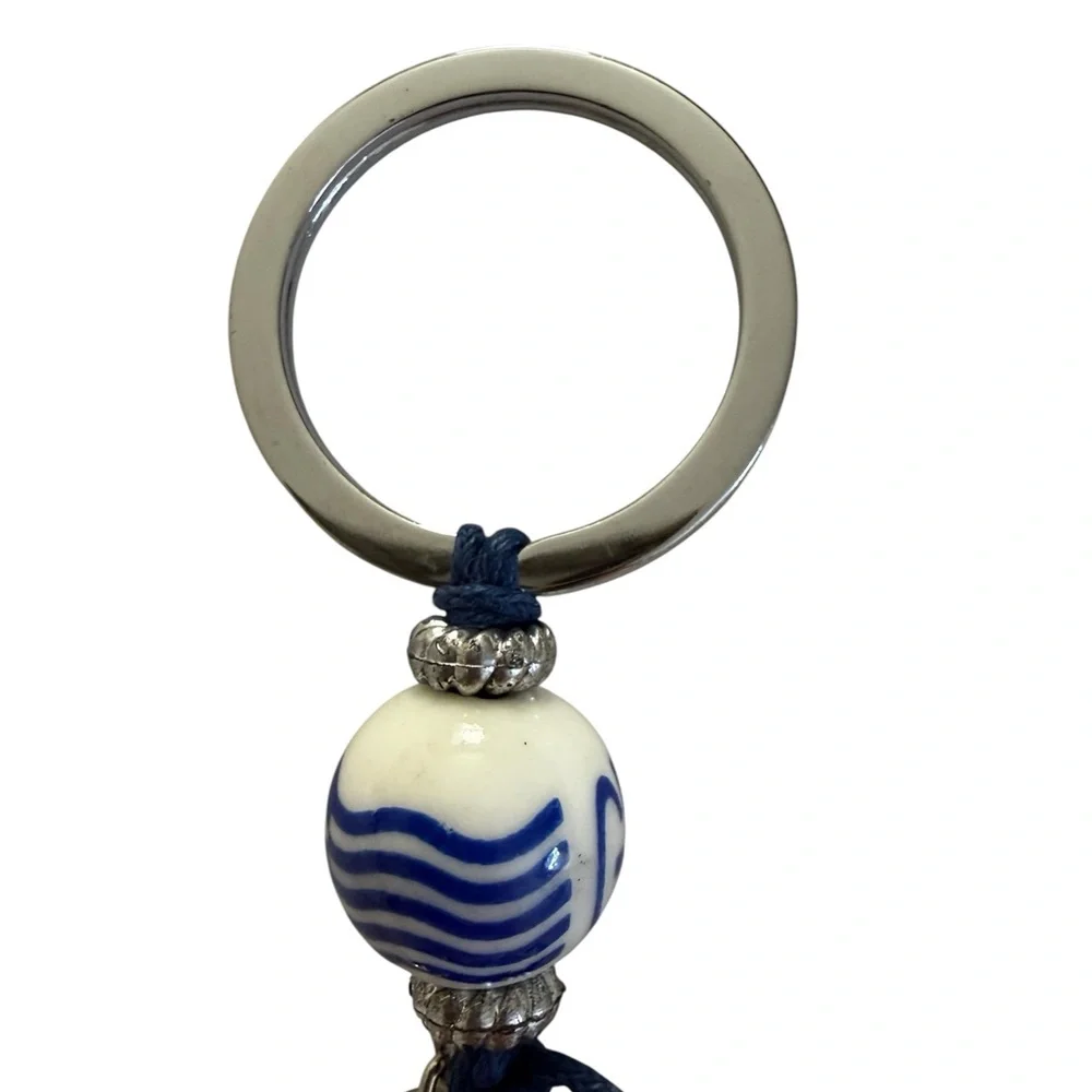 Greece Themed Keychain with Owl and Anchor Charms